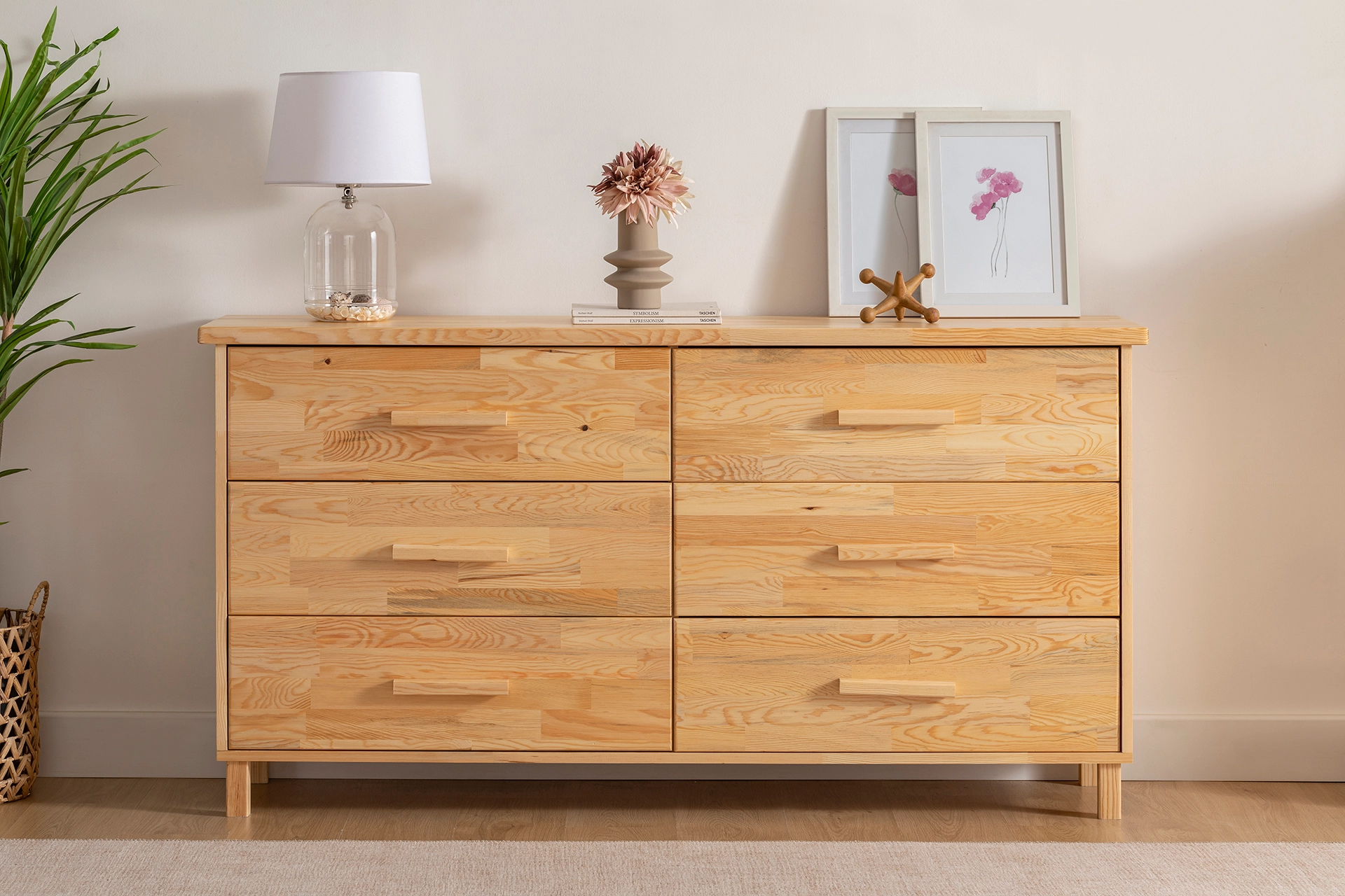 Masif Çam 6 Çekmeceli Şifonyer