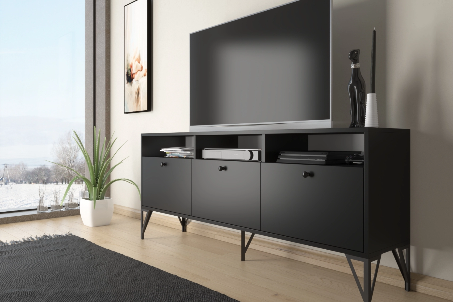 Tamamen Siyah Endüstriyel TV Ünitesi